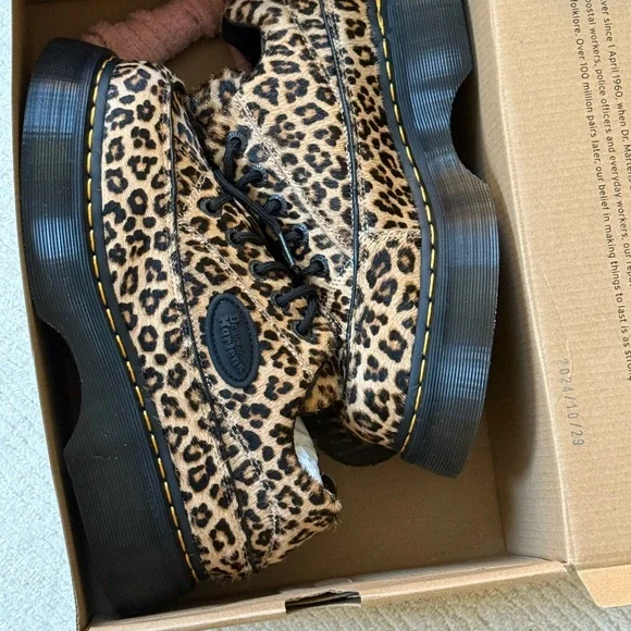Dr. Martens Leopard Print Platform Shoes